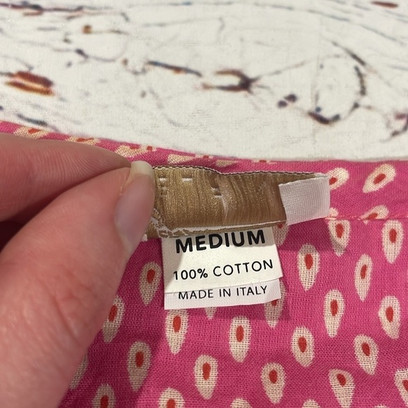 Delfina Tunic Pink Geometric Beaded Floral Resort Top - Picture 8 of 8